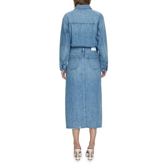 NWT Pistola Amira in Marcel Blue Heavyweight Denim Midi Shirt Dress M $228 - Picture 10 of 11